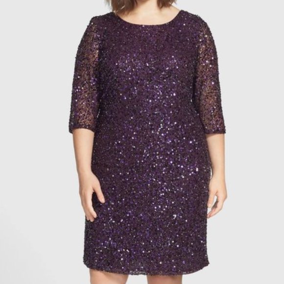 Pisarro Nights Draped Back Beaded Dress